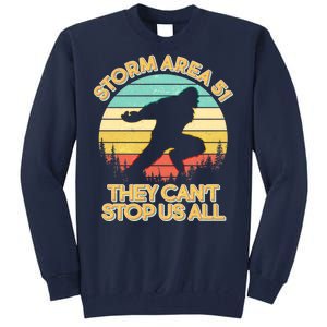 Storm Area 51 They Can't Stop Us All Bigfoot Tall Sweatshirt