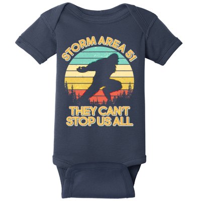 Storm Area 51 They Can't Stop Us All Bigfoot Baby Bodysuit