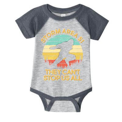 Storm Area 51 They Can't Stop Us All Bigfoot Infant Baby Jersey Bodysuit