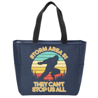 Storm Area 51 They Can't Stop Us All Bigfoot Zip Tote Bag