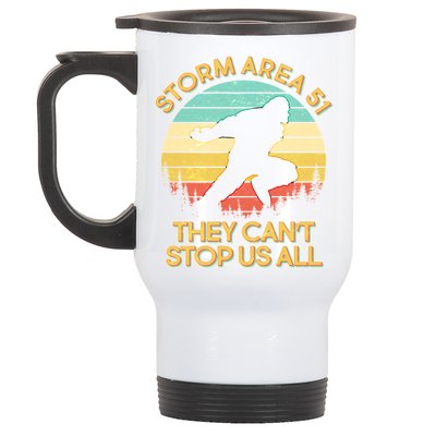 Storm Area 51 They Can't Stop Us All Bigfoot Stainless Steel Travel Mug