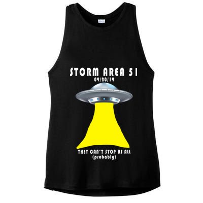 Storm Area 51 They Can't Stop Us Probably Ladies PosiCharge Tri-Blend Wicking Tank