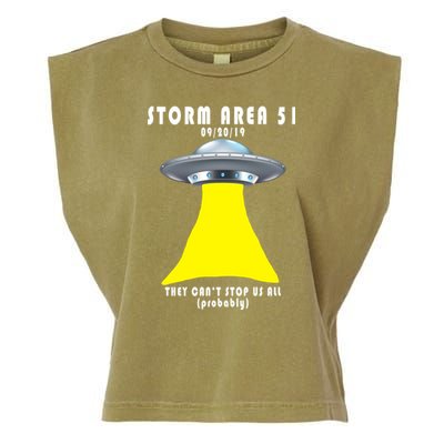 Storm Area 51 They Can't Stop Us Probably Garment-Dyed Women's Muscle Tee