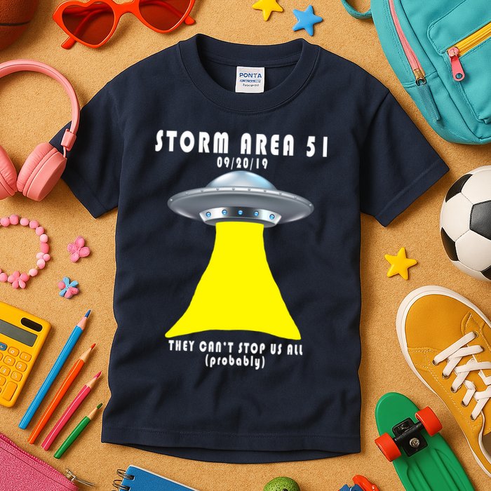 Storm Area 51 They Can't Stop Us Probably Kids T-Shirt