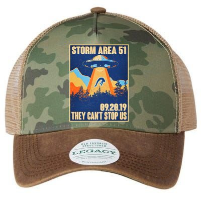 Storm Area 51 Travel Poster They Can't Stop Us Legacy Tie Dye Trucker Hat