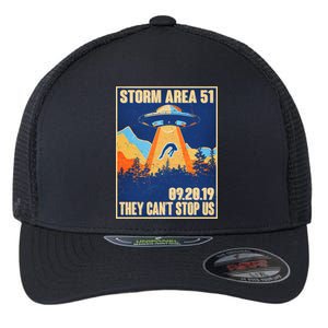 Storm Area 51 Travel Poster They Can't Stop Us Flexfit Unipanel Trucker Cap