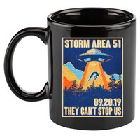 Storm Area 51 Travel Poster They Can't Stop Us 11oz C Handle Ceramic Mug