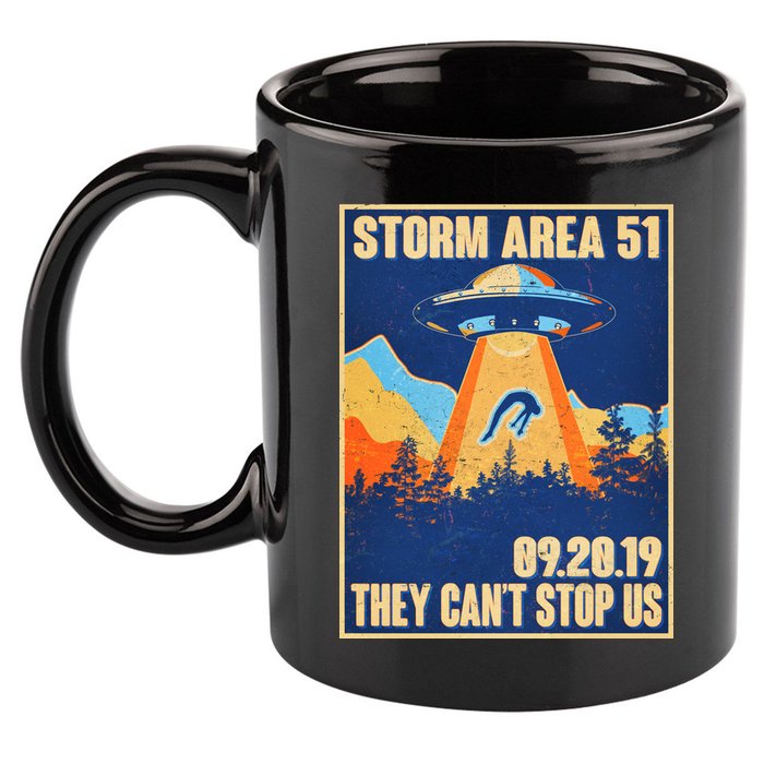 Storm Area 51 Travel Poster They Can't Stop Us 11oz C Handle Ceramic Mug