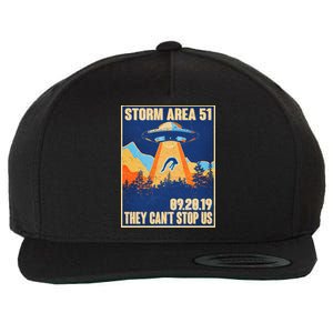 Storm Area 51 Travel Poster They Can't Stop Us Wool Snapback Cap