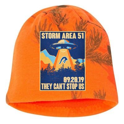 Storm Area 51 Travel Poster They Can't Stop Us Kati - Camo Knit Beanie