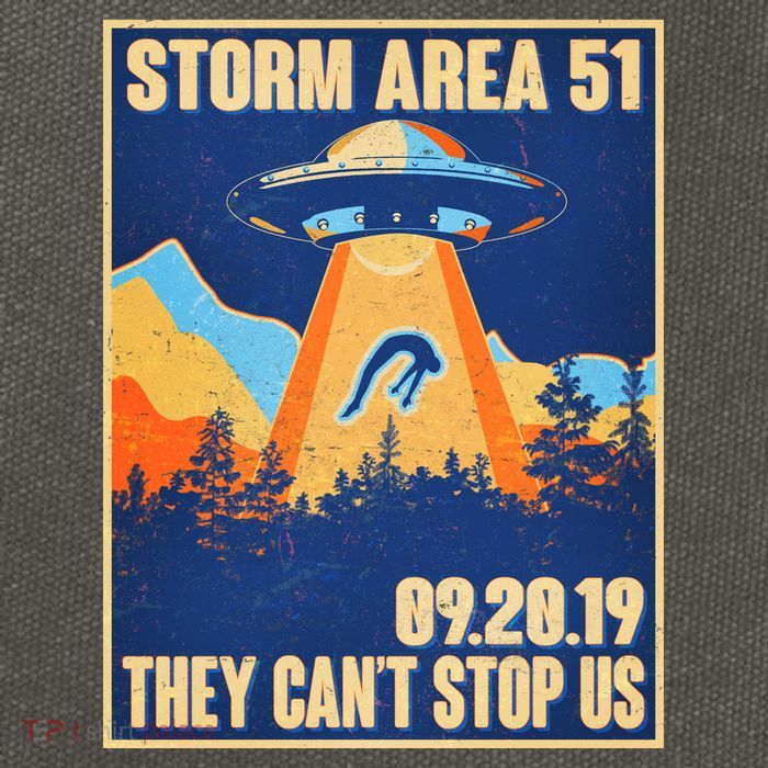Storm Area 51 Travel Poster They Can't Stop Us Cotton Canvas Backpack