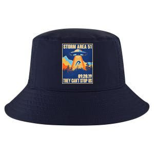 Storm Area 51 Travel Poster They Can't Stop Us Cool Comfort Performance Bucket Hat