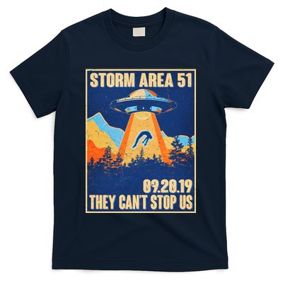 Storm Area 51 Travel Poster They Can't Stop Us T-Shirt