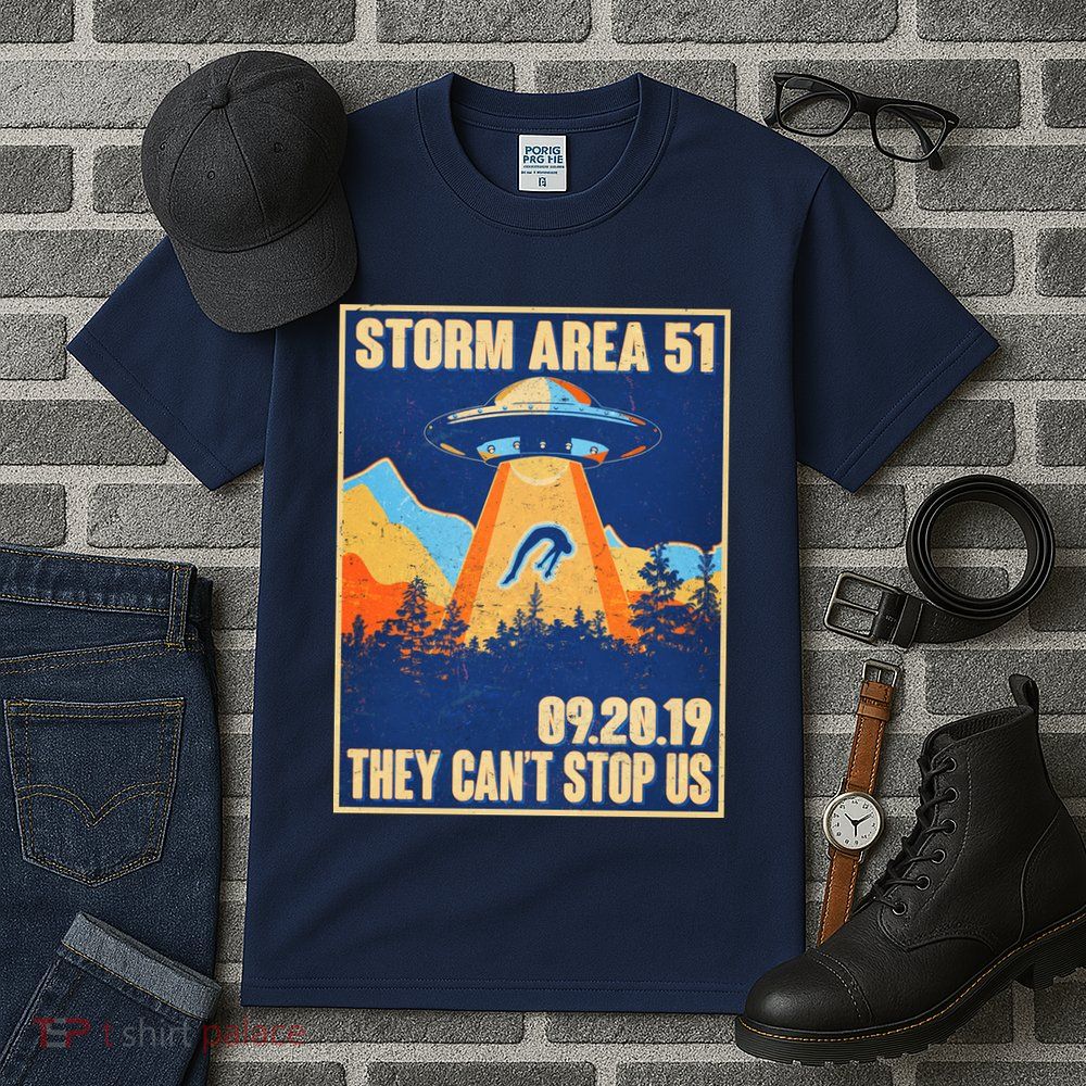 Storm Area 51 Travel Poster They Can't Stop Us Tall T-Shirt