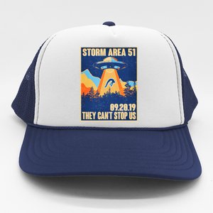 Storm Area 51 Travel Poster They Can't Stop Us Trucker Hat