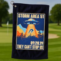 Storm Area 51 Travel Poster They Can't Stop Us Golf Towel