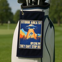 Storm Area 51 Travel Poster They Can't Stop Us Golf Towel