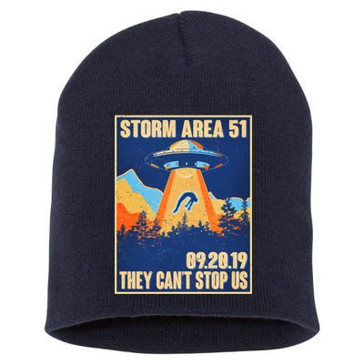 Storm Area 51 Travel Poster They Can't Stop Us Short Acrylic Beanie