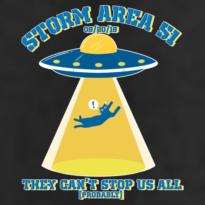 Storm Area 51 UFO Cat They Can't Stop Us All 7 Panel Mesh Trucker Snapback Hat