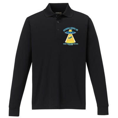 Storm Area 51 UFO Cat They Can't Stop Us All Performance Long Sleeve Polo