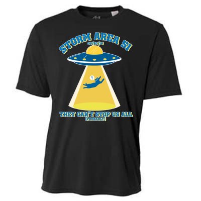 Storm Area 51 UFO Cat They Can't Stop Us All Cooling Performance Crew T-Shirt