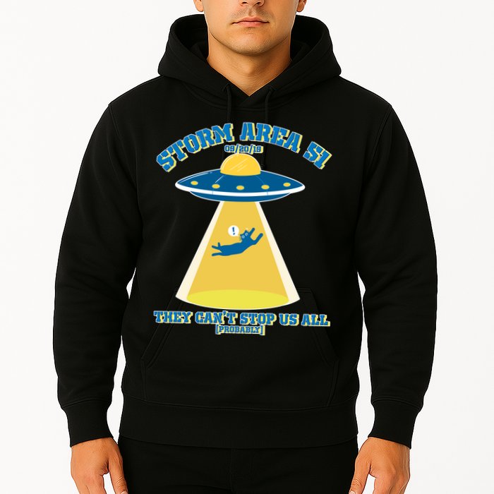 Storm Area 51 UFO Cat They Can't Stop Us All Hoodie