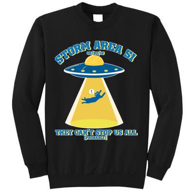Storm Area 51 UFO Cat They Can't Stop Us All Sweatshirt