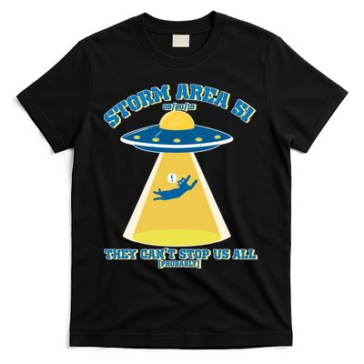 Storm Area 51 UFO Cat They Can't Stop Us All T-Shirt