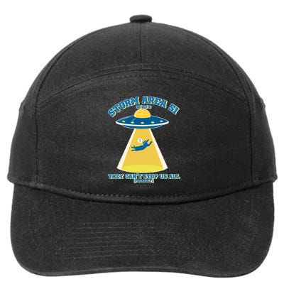 Storm Area 51 UFO Cat They Can't Stop Us All 7-Panel Snapback Hat