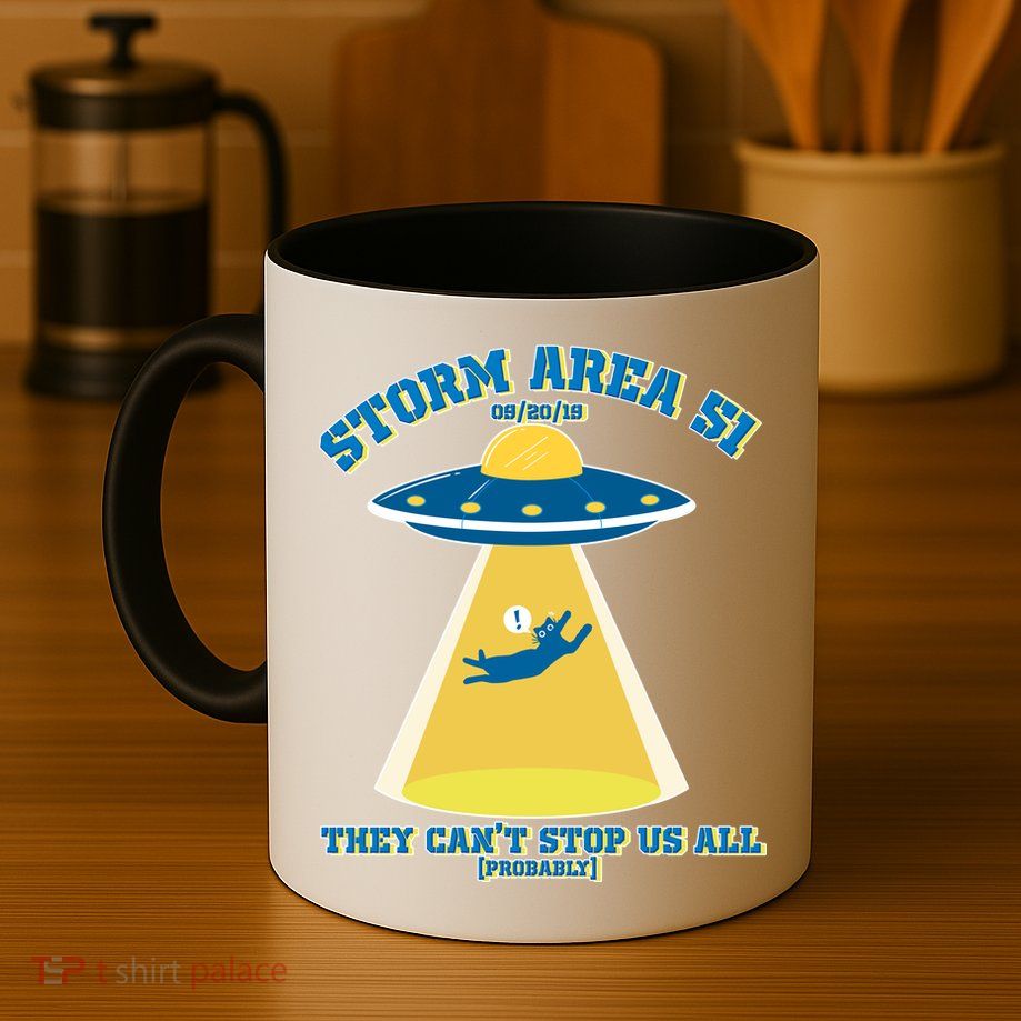 Storm Area 51 UFO Cat They Can't Stop Us All Mug