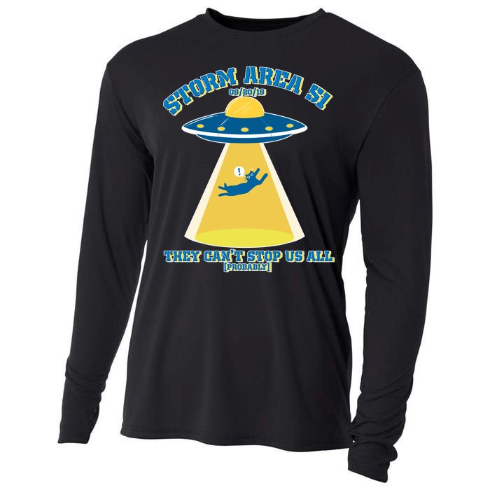 Storm Area 51 UFO Cat They Can't Stop Us All Cooling Performance Long Sleeve Crew