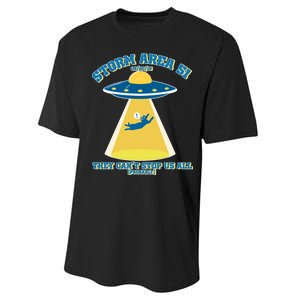 Storm Area 51 UFO Cat They Can't Stop Us All Performance Sprint T-Shirt