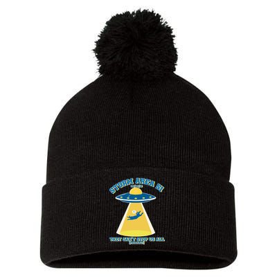 Storm Area 51 UFO Cat They Can't Stop Us All Pom Pom 12in Knit Beanie