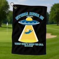 Storm Area 51 UFO Cat They Can't Stop Us All Golf Towel