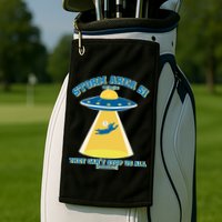 Storm Area 51 UFO Cat They Can't Stop Us All Golf Towel