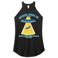 Storm Area 51 UFO Cat They Can't Stop Us All Women's Perfect Tri Rocker Tank