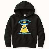 Storm Area 51 UFO Cat They Can't Stop Us All Kids Hoodie