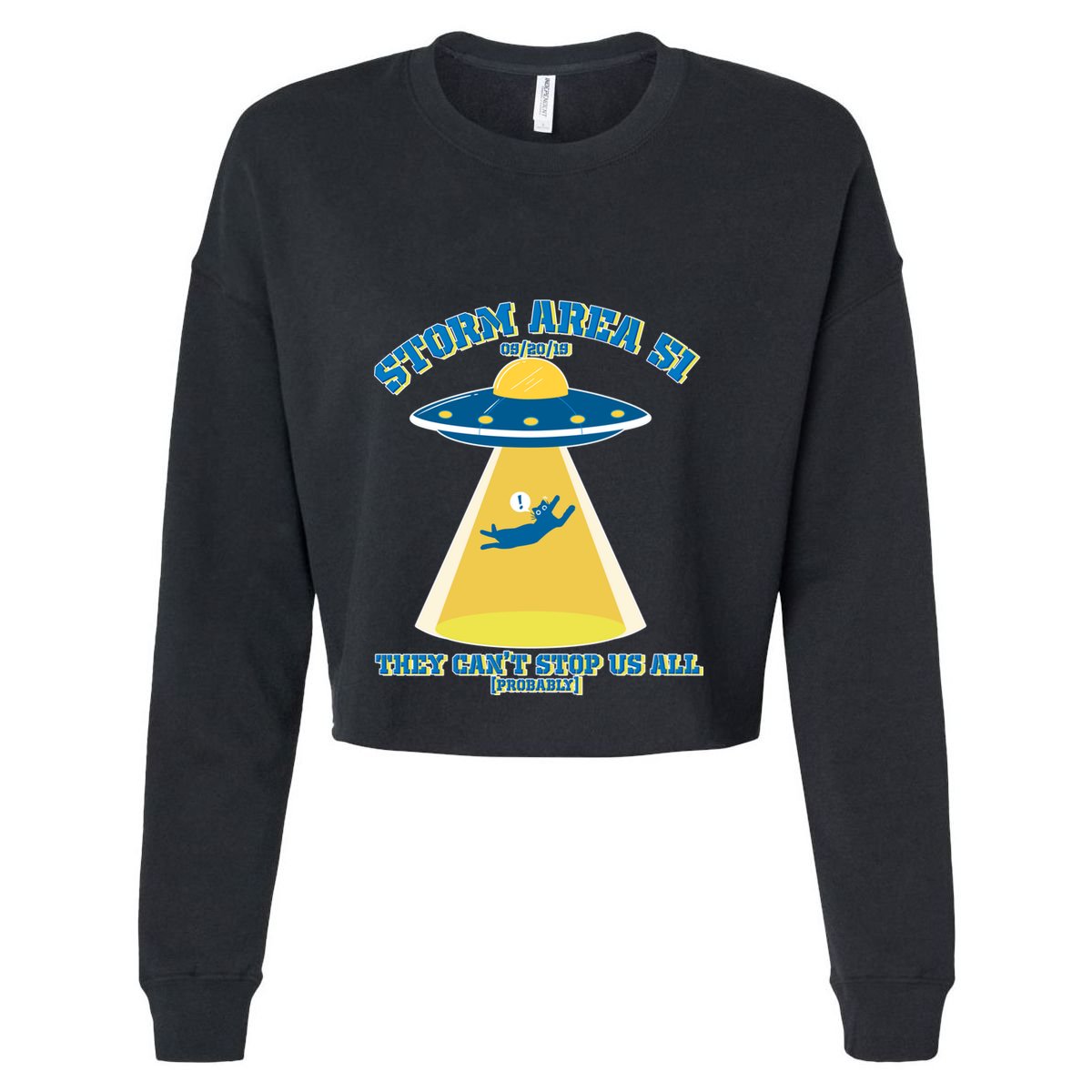 Storm Area 51 UFO Cat They Can't Stop Us All Kids Hoodie