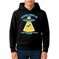 Storm Area 51 UFO Cat They Can't Stop Us All Kids Hoodie