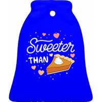 Sweeter Than Pumpkin Pie Halloween Gift Thanksgiving Cute Gift Ceramic Bell Ornament