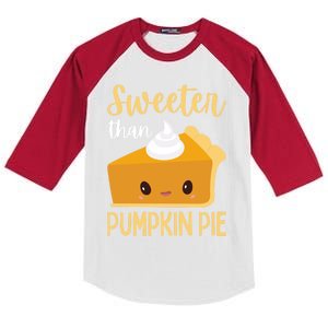 Sweeter Than Pumpkin Pie Cool Gift Kids Colorblock Raglan Jersey