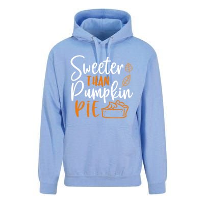 Sweeter Than Pumpkin Pie Cute Gift Cute Thanksgiving Fall Lovers Gift Unisex Surf Hoodie