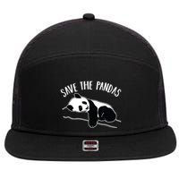 Save The Pandas Gift 7 Panel Mesh Trucker Snapback Hat