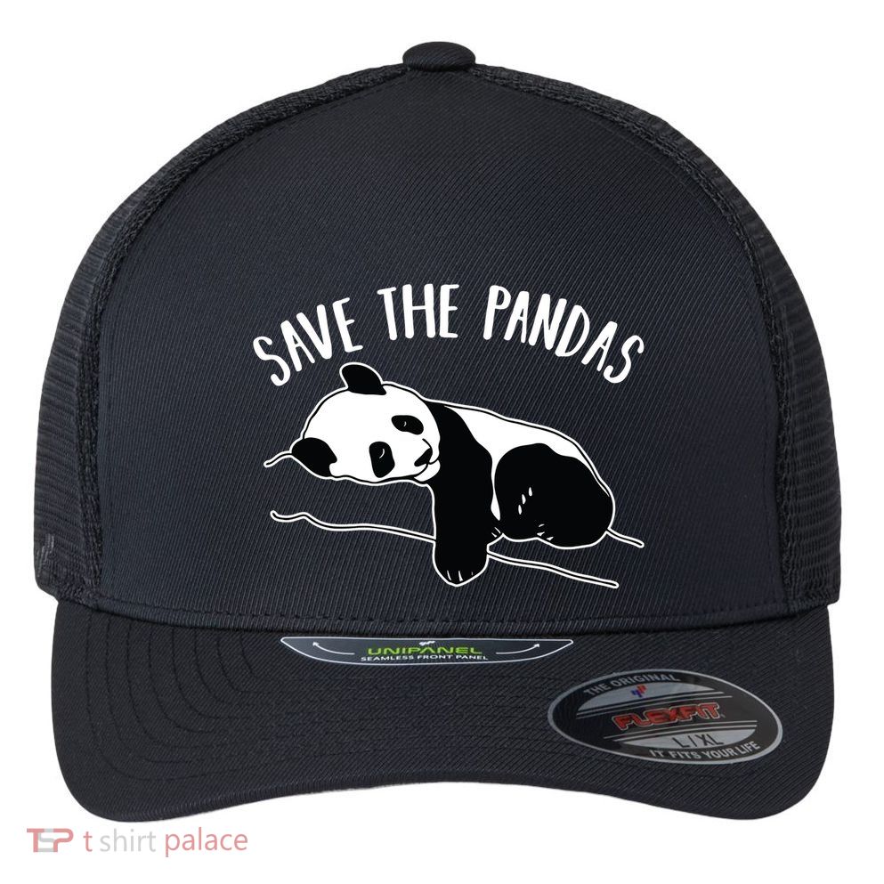 Save The Pandas Gift Flexfit Unipanel Trucker Cap