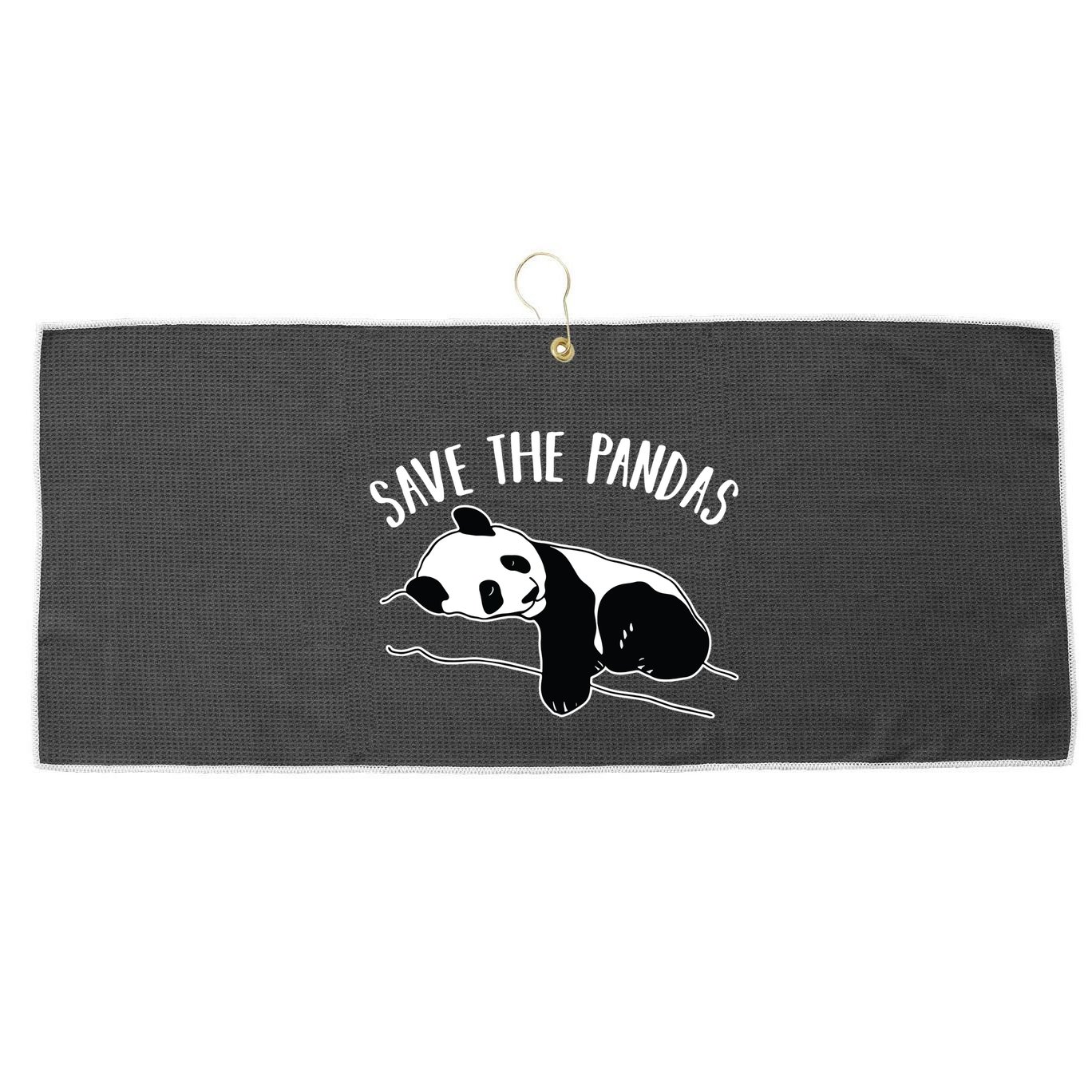 Save The Pandas Gift Large Microfiber Waffle Golf Towel