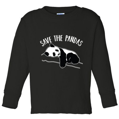 Save The Pandas Gift Toddler Long Sleeve Shirt
