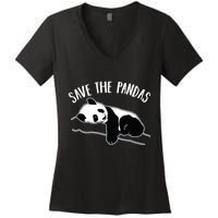 Save The Pandas Gift Women's V-Neck T-Shirt