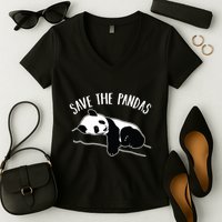 Save The Pandas Gift Women's V-Neck T-Shirt