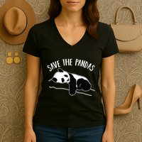 Save The Pandas Gift Women's V-Neck T-Shirt