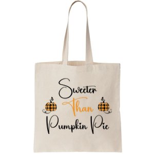 Sweeter Than Pumpkin Pie Fall Autumn Harvest Design Gift Tote Bag